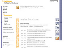 Website Lufthansa School of Business: Seminaranzeige